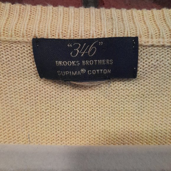 346 Brooks Brothers Supima Cotton Men's Sweater Vest Argyle Design Large - Picture 4 of 7